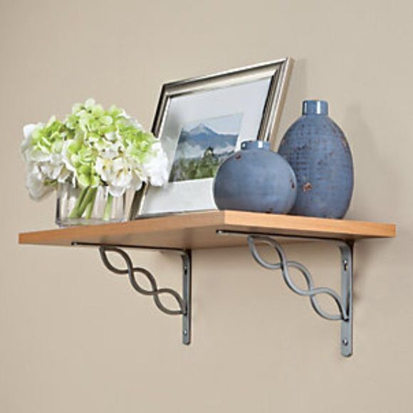 Rubbermaid Satin Nickel Celtic Scroll Decorative Shelf Brackets, Set of 4 - Picture 2 of 8